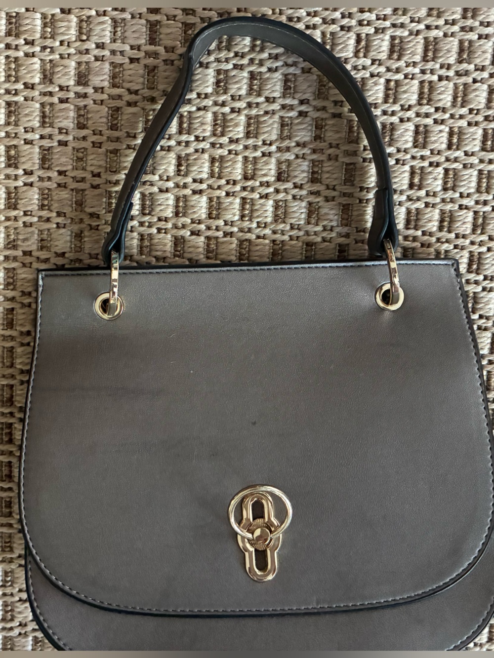 Gianni Bini Gray Hobo Bag with Gold Hardware